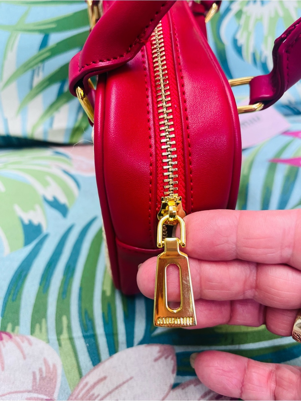 Miu Miu Cream Woven Mini Satchel with Pink Trim - Picture 3 of 5